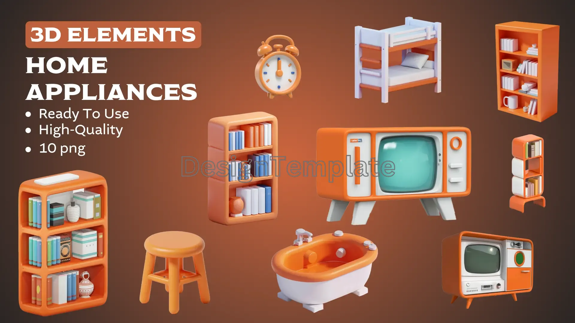 High-Quality Home Appliances 3D Elements Pack
